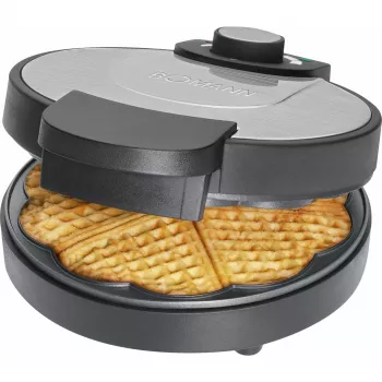 Gaufrier Bomann WA 1365 CB 1000 W forme cœur antiadhésif noir/acier inoxydable