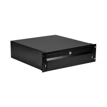 EFB Tiroir clavier/documents 19 inch 3U verrouillable, RAL 9005 noir profond