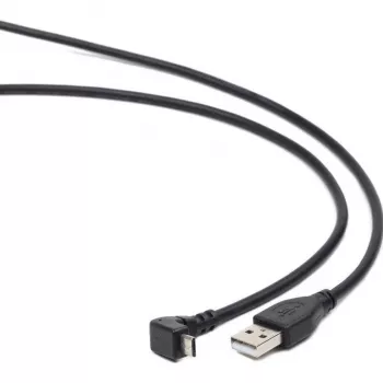 Gembird câble USB 2.0 USB-A vers Micro-USB-B 1,8 m noir coudé à 90 degrés