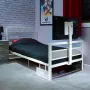 Lit simple gaming XROCKER 90x190 cm avec support TV métal blanc