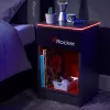 Chevet gaming X Rocker avec éclairage LED RGB, gris/rouge