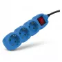ENTAC multiprise 3 prises 1,5m interrupteur bleu