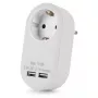 ENTAC adaptateur de prise avec 2x USB-A blanc