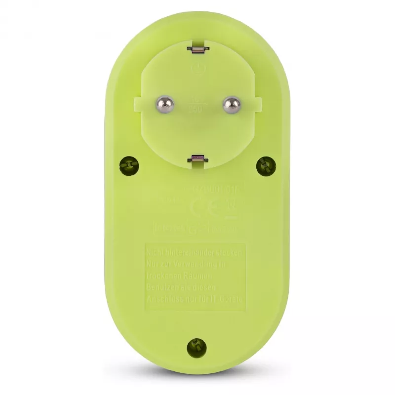 ENTAC adaptateur de prise avec 2x USB-A lime
