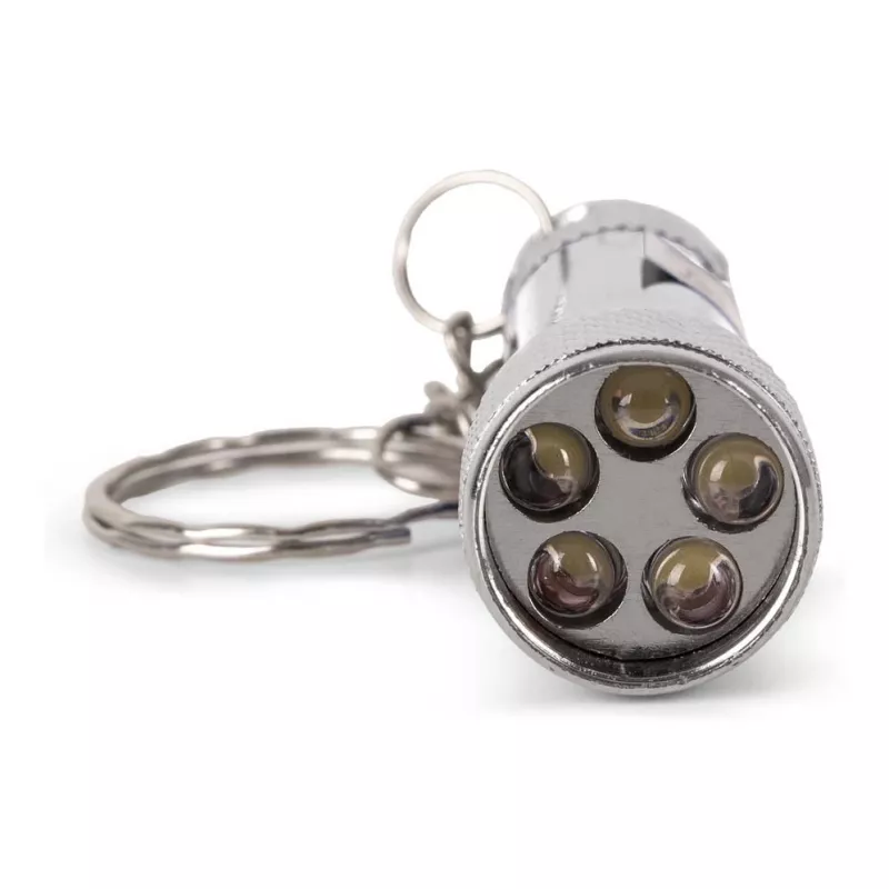ENTAC lampe de poche porte-clés 5 LED argent