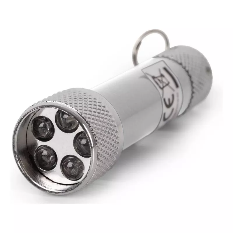 ENTAC lampe de poche porte-clés 5 LED argent