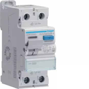HAGER CDF525D interrupteur différentiel 2P 10kA 25A 30mA type F