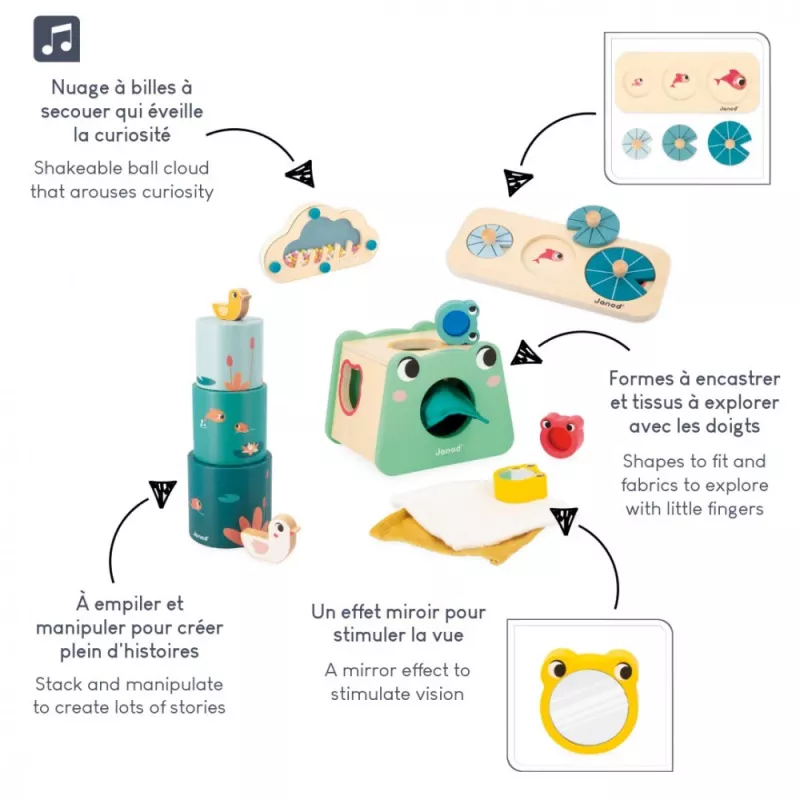 Janod Box 12 m+ ensemble de jouets éducatifs
