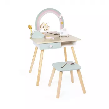 Janod Large Wooden Dressing Table with Accessories Unicorn 3+