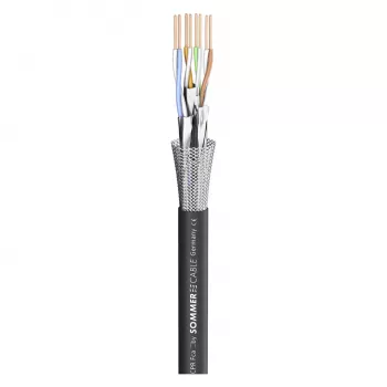 Sommer Cable SC-Mercator CAT.7 PUR Network Cable, PUR, Ø 6.4 mm, Black, Sold by the Metre (581-0071)