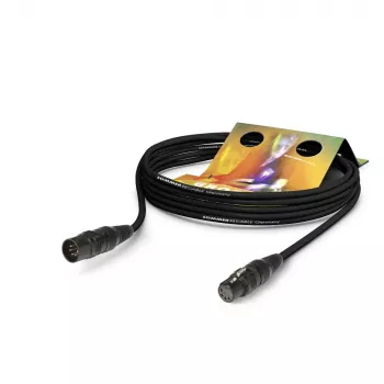 Sommer Cable Binary 434 DMX512 Cable, 4 x 0.34 mm², XLR 5-Pin Male to XLR 5-Pin Female, HICON, Black, 2.5 m (B4GSU0250-SW)