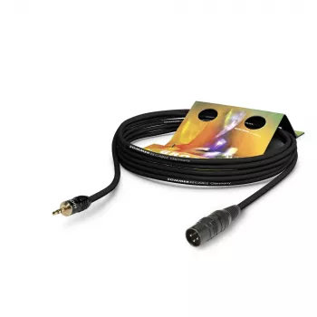 Sommer Cable Club Series MKII Patch/Insert Cable, 2 x 0.34 mm², XLR 3-Pin Male to 3.5 mm Stereo Mini-Jack Male, HICON, Black, 0.25 m (CSDQ-0025-SW)