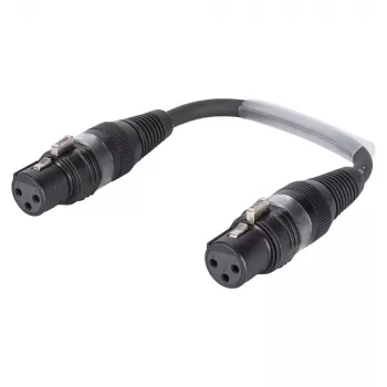 Sommer Cable Adapter Cable, XLR 3-Pin Female to XLR 3-Pin Female, HICON, Black, 0.15 m (SGHZU0015-SW)