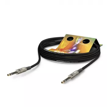 Sommer Cable Stage 22 Highflex Patch/Insert Cable, 2 x 0.22 mm², 6.3 mm Stereo Jack Male to 6.3 mm Stereo Jack Male, HICON, Black, 5 m (SG2S-0500-SW)
