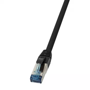 Câble de raccordement 10G LogiLink Cat.6a S/FTP RJ-45 mâle vers mâle PUR, noir, 5 m