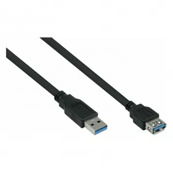 KABELMEISTER USB 3.0 Extension Cable, Type A Male to Female, 0.5m, Black