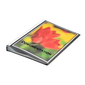 Classeur d'affichage FolderSys noir avec 50 pochettes A4
