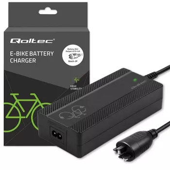 Chargeur rapide Qoltec pour vélo électrique et trottinette électrique 36V | 42V | 4A | fiche Bosch + câble d'alimentation
