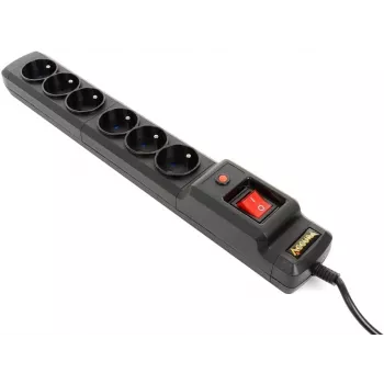 Accura Premium Crux multiprise parafoudre 6 prises 3,0 m noir
