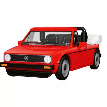 COBI 24660 Volkswagen Golf Cabriolet (1979-1993) Building Set, 1:35, Red