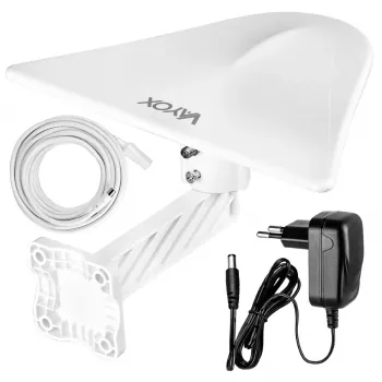 Antenne extérieure DVB-T/T2 VAYOX DigiActiv 4G LTE VHF UHF VA0022 blanche