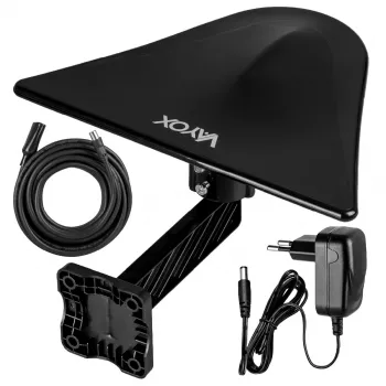 Antenne extérieure active DVB-T/T2 VAYOX DigiActiv VA0023 4G LTE VHF UHF noire