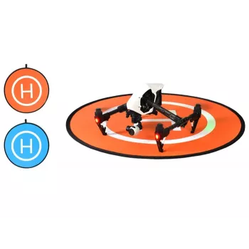 Aire d'atterrissage pour drone SUNNYLIFE 75cm orange/bleu, nylon imperméable double face, pliable, avec sac de transport et piquets