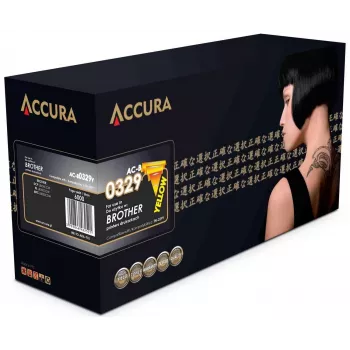 Cartouche de toner compatible Accura (TN-329Y) Jaune grande capacité pour Brother