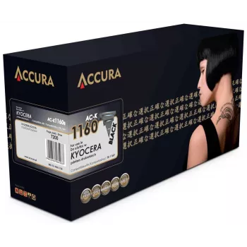 Cartouche de toner compatible ACCURA de remplacement pour Kyocera TK-1160 (Noir, capacité standard, 7 200 pages)