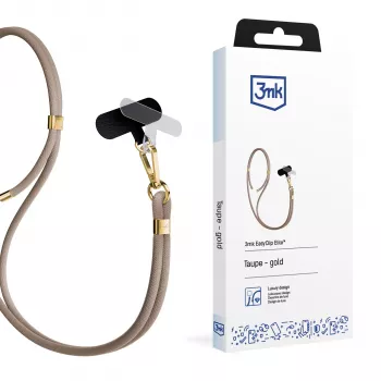 3mk EasyClip Elite dragonne de téléphone, nylon/alliance de zinc, taupe (or)