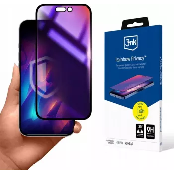 3MK Rainbow protection d'écran de confidentialité pour Apple iPhone 15 - verre trempé