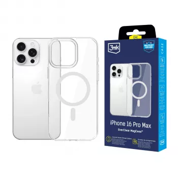 Coque arrière 3MK EverClear MagCase pour Apple iPhone 16 Pro Max - transparente