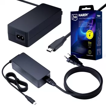 Bloc d'alimentation pour ordinateur portable 3MK HARDY 65W USB-C 3,2 m noir