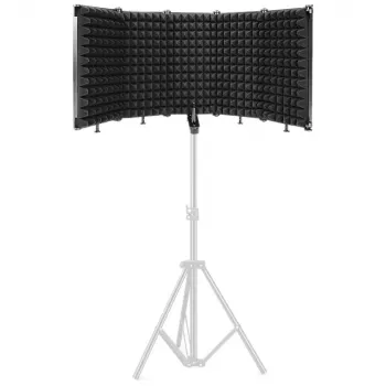 Écran d'isolation acoustique Mozos MSHIELD-CABIN-ECO pour microphone, 5 panneaux, noir