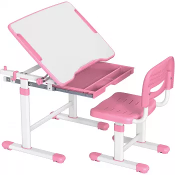 Ensemble bureau et chaise réglables MOZOS DC-SET rose