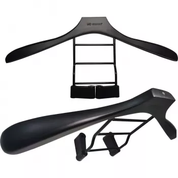 MOZOS WS-BK Porte-vêtements de voiture pour appuie-tête, noir/argent, acier inoxydable & ABS, capacité 20 kg