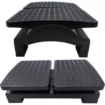 MOZOS FS8 Repose-pieds ergonomique pour le bureau - hauteur et inclinaison réglables, surface de massage antidérapante, noir