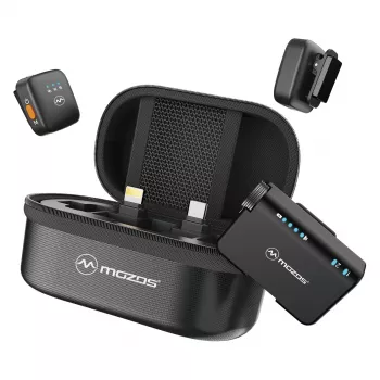 Système de microphones sans fil double MOZOS MX4-DUAL 2,4 GHz pour smartphones