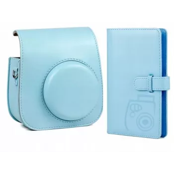 Ensemble 2 en 1 LOVEINSTANT étui et album pour Fuji Instax Mini 11 bleu