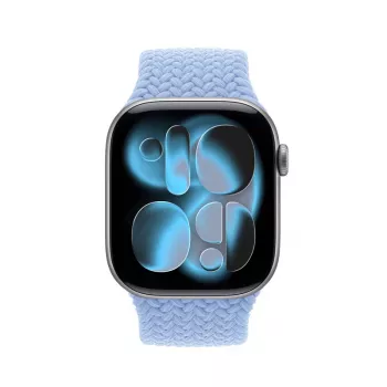Crong Wave Band - Bracelet Solo Loop en nylon tressé pour Apple Watch 38/40/41/42 mm Bleu