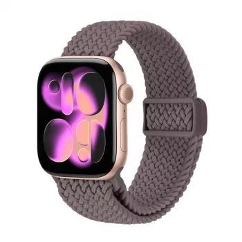 Crong Wave Band - Bracelet en nylon tressé pour Apple Watch 38/40/41/42 mm Marron