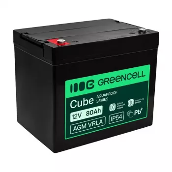 GREEN CELL Greencell AGM VRLA 12 V 80 Ah batterie sans entretien pour onduleur, balances, camping-car (260x168x216 mm)