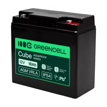 Greencell AGM VRLA 12 V 18 Ah batterie sans entretien pour caisses enregistreuses, jouets, appareils photo (181x77x167 mm)