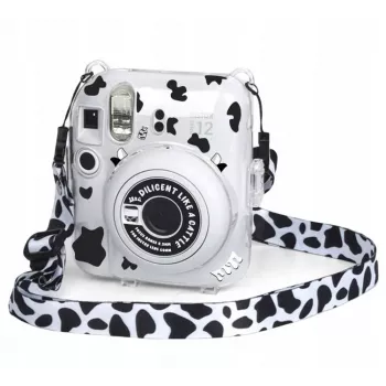 LOVEINSTANT Étui pour Fujifilm Instax Mini 12 avec autocollants - motif vache