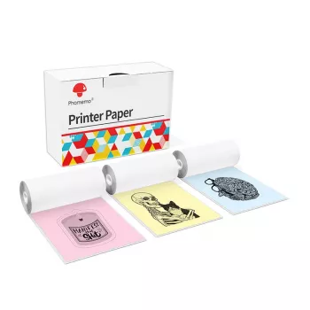 Rouleaux de papier thermique couleur Phomemo 53 mm x 6,5 m lot de 3 pour T02 M02 PRO M03 M04S
