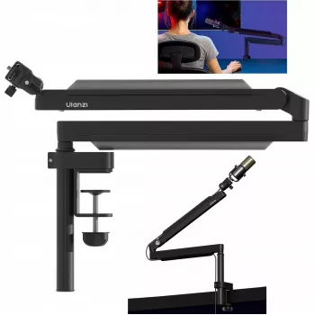 Bras articulé de micro ULANZI ZJ05 avec pince de bureau, portée 690 mm, noir