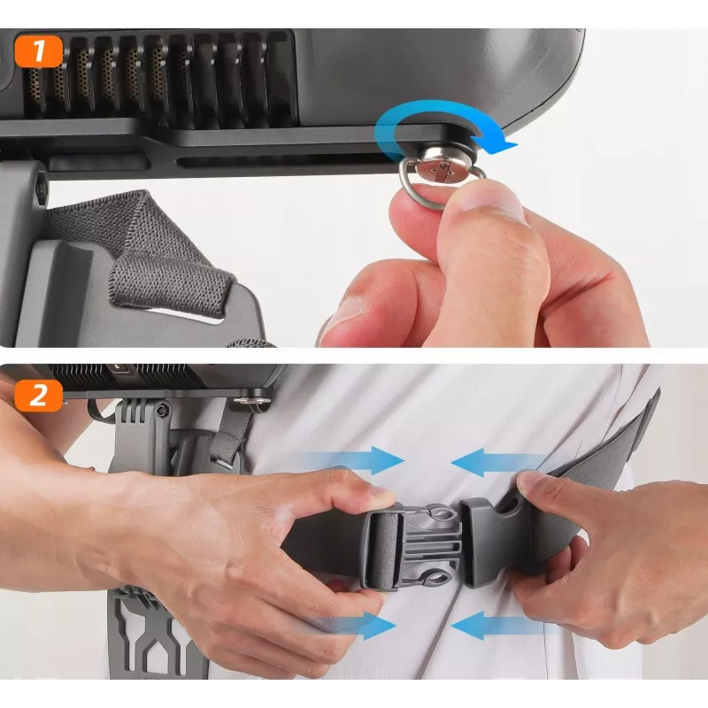 SUNNYLIFE Sangle pectorale pour télécommande DJI RC Plus - Noir