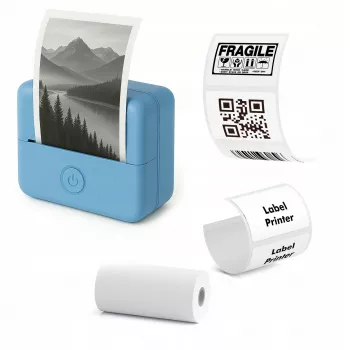 Imprimante thermique Bluetooth LOVEINSTANT X6 pour photos, autocollants, notes et étiquettes, application IA, bleue