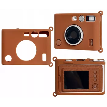 Étui de protection en silicone LOVEINSTANT pour Fujifilm Instax Mini Evo - Marron