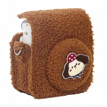 Étui de protection LOVEINSTANT pour Fujifilm Instax Mini 12 - design chien en peluche - marron